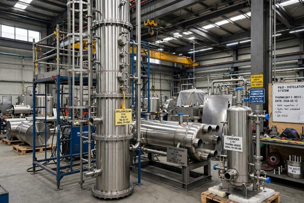 Distillation Column and Condenser Fabrication Ankleshwar